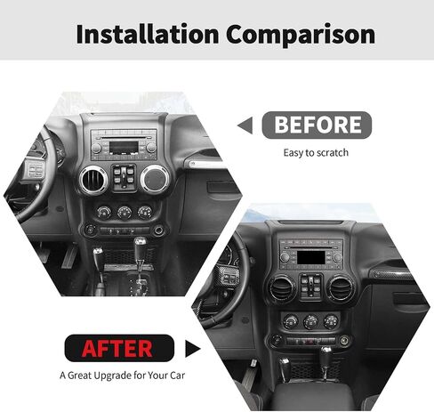 RT-TCZ Interior Trim Kit Cover Center Console Decoration Accessories Compatible with Jeep Wrangler JK JKU 2011-2018 4 Door 18PCS,Blue in Saudi Arabia