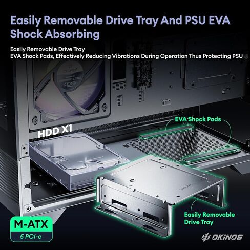 Aqua 5, Micro ATX Case, MATX PC Case with 3 * 120mm ARGB Fan Pre-Installed, Panoramic View Tempered Glass Front & Side Panel, with Type C Port, Black in Saudi Arabia