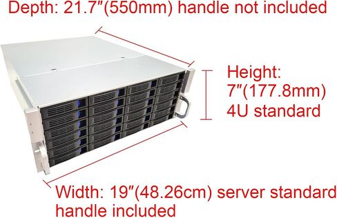 4U 21.7″ 24 Bay 2.5″ / 3.5″ SATA/SAS Hot Swap Server Rackmount Chassis. SFF-8087 Backplane. MB ATX/MATX/ITX. PSU 2U Redundant / 2U Single/ATX. Full Height PCIe Case. in Saudi Arabia