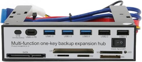 Bewinner 5.25 inch Multi Function Computer Media Front Panel,PC Dashboard NGFF M.2 MSATA 16TB OTB One Click Backup for Desktop in Saudi Arabia