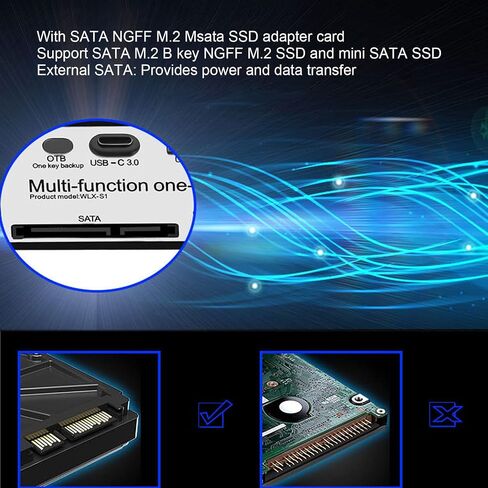 Bewinner 5.25 inch Multi Function Computer Media Front Panel,PC Dashboard NGFF M.2 MSATA 16TB OTB One Click Backup for Desktop in Saudi Arabia