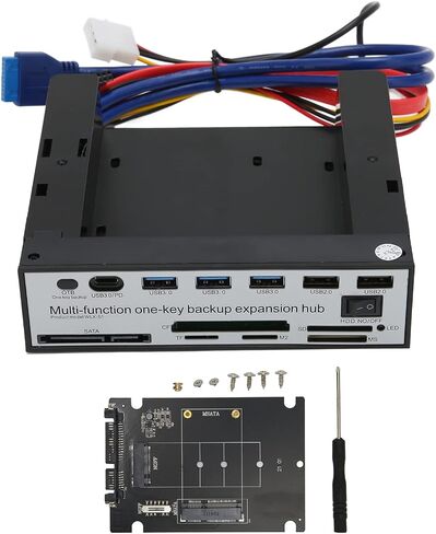 Bewinner 5.25 inch Multi Function Computer Media Front Panel,PC Dashboard NGFF M.2 MSATA 16TB OTB One Click Backup for Desktop in Saudi Arabia