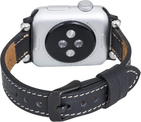 Venito Foggia Leather Watch Band Compatible with Apple Watch Series 1, 2, 3, 4, 5, 6, 7, SE, w/Stainless Steel Hardware in Saudi Arabia