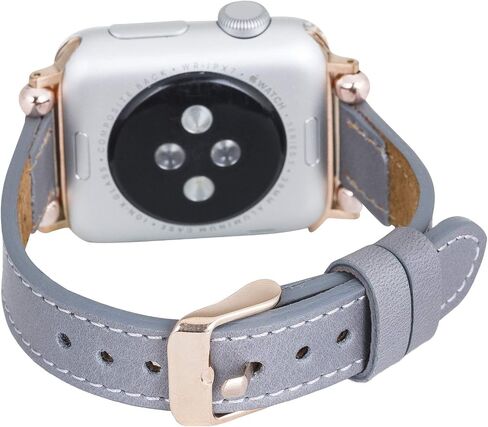 Venito Foggia Leather Watch Band Compatible with Apple Watch Series 1, 2, 3, 4, 5, 6, 7, SE, w/Stainless Steel Hardware in Saudi Arabia