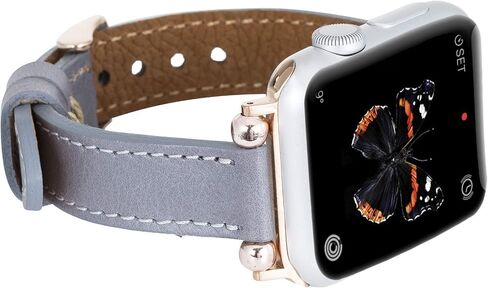 Venito Foggia Leather Watch Band Compatible with Apple Watch Series 1, 2, 3, 4, 5, 6, 7, SE, w/Stainless Steel Hardware in Saudi Arabia