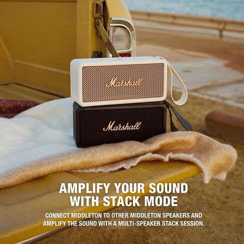 Marshall Middleton Portable Bluetooth Speaker, Black and Brass in Saudi Arabia
