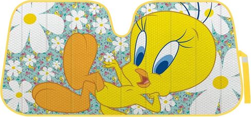 BDK Tweety Bird 3PC Front & Rear Car Floor Mats with Windshield Auto Shade, Accordion Folding Auto Sunshade for Car Truck SUV-Blocks UV Rays Sun Visor Protector, Keeps Your Vehicle Cool-58 x 27 Inch in Saudi Arabia