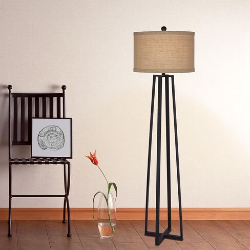 1477 62" Molded Metal Floor Lamp, Black in Saudi Arabia