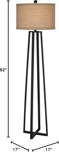 1477 62" Molded Metal Floor Lamp, Black in Saudi Arabia