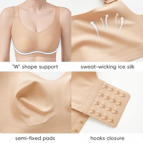 Baetty Seamless Bras for Women Full Coverage, Jelly Strip Wireless Bra for Women with Support, Ultra Comfortable Cotton Bra in Saudi Arabia