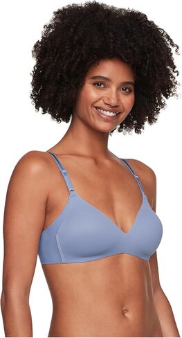 Warner's Womens No Side Effects Underarm-smoothing Comfort Wireless Lightly Lined 1056 T-Shirt Bra, Periwinkle, 38B US in Saudi Arabia
