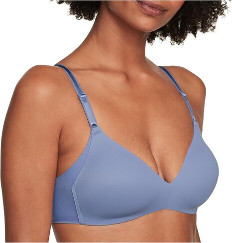 Warner's Womens No Side Effects Underarm-smoothing Comfort Wireless Lightly Lined 1056 T-Shirt Bra, Periwinkle, 38B US in Saudi Arabia