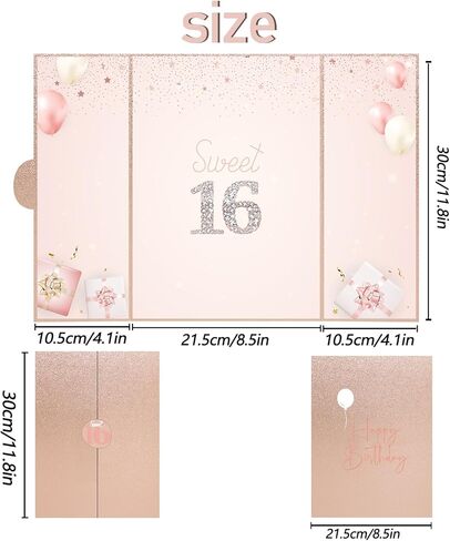 بديل كتاب ضيف عيد الميلاد 16 من vlipoasn، زينة عيد ميلاد ذهبية حلوة 16 للفتيات، كتاب توقيع زينة عيد الميلاد السادس عشر، هدية عيد ميلاد إبداعية حلوة 16 للفتيات in Kuwait