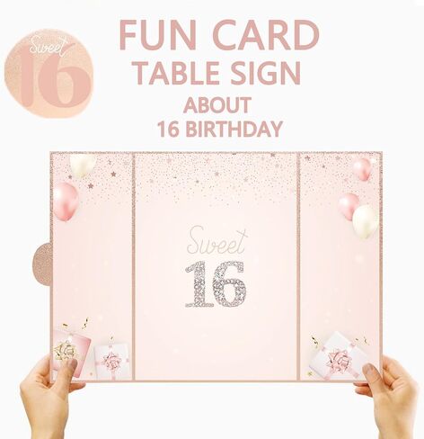 بديل كتاب ضيف عيد الميلاد 16 من vlipoasn، زينة عيد ميلاد ذهبية حلوة 16 للفتيات، كتاب توقيع زينة عيد الميلاد السادس عشر، هدية عيد ميلاد إبداعية حلوة 16 للفتيات in Kuwait