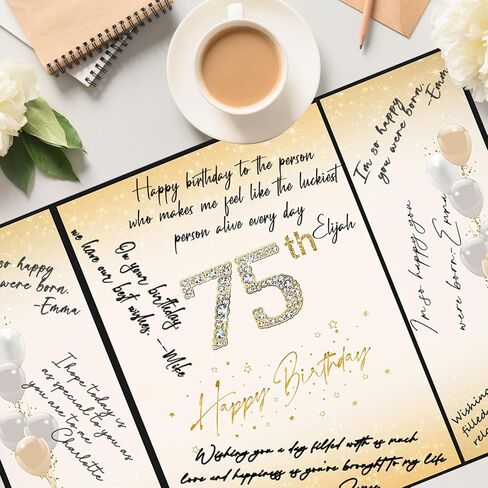 Crenics زينة عيد الميلاد الخامس والسبعين للرجال والنساء، بديل كتاب ضيف عيد الميلاد الخامس والسبعين الإبداعي، كتاب توقيع عيد الميلاد الخامس والسبعين 18 × 12 بوصة، هدايا رائعة لعيد الميلاد الخامس والسبعين in Kuwait