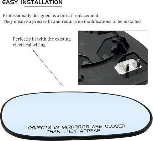 New Driver Left Side Heated Mirror Replacement for 2008 2009 2010 2011 2012 2013 2014 2015 Dodge Challenger Mirrors - Side View Heated Convex Mirror Glass with Rear Holder in Saudi Arabia