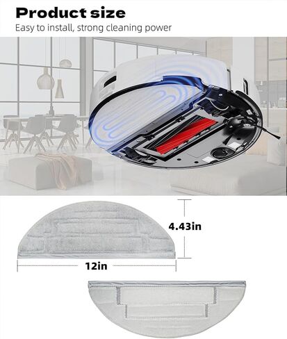 6 قطع ممسحة قماشية لمكنسة Roborock S8 Pro Ultra Robot، ملحقات استبدال وسادة التطهير المصنوعة من الألياف الدقيقة القابلة لإعادة الاستخدام، مع وحدات اهتزازات صوتية مزدوجة in Kuwait