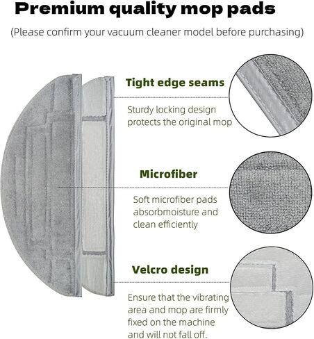 6 قطع ممسحة قماشية لمكنسة Roborock S8 Pro Ultra Robot، ملحقات استبدال وسادة التطهير المصنوعة من الألياف الدقيقة القابلة لإعادة الاستخدام، مع وحدات اهتزازات صوتية مزدوجة in Kuwait
