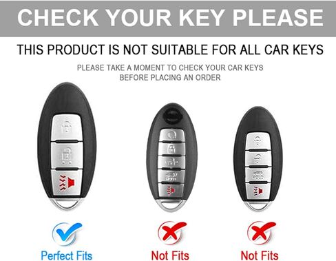 3 Button Key Fob Cover for Altima Armada Maxima Murano Pathfinder Rogue Infiniti, Soft TPU Key Case Shell with Leather Keychain Full Key Protector, Black in Kuwait