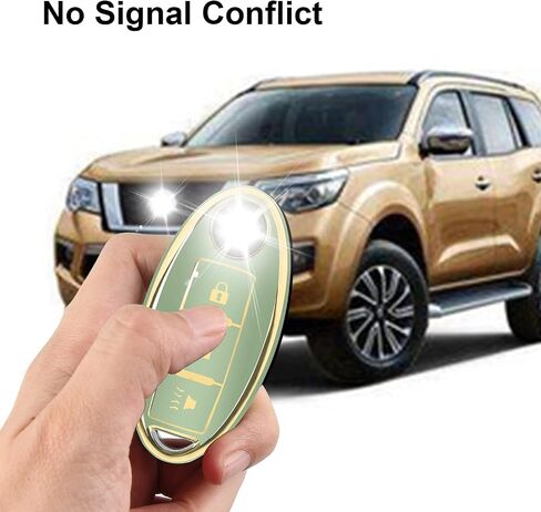 3 Button Key Fob Cover for Altima Armada Maxima Murano Pathfinder Rogue Infiniti, Soft TPU Key Case Shell with Leather Keychain Full Key Protector, Black in Kuwait