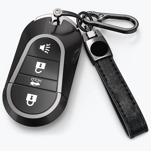Key Chain, 2pcs Keychains for Women Men, Universal Leather Car Key Chain Holder Key Fob Keyring 360 Degree Rotatable, Anti-Lost D-Ring for Car/Motorcycle/Truck/Home, Black in Saudi Arabia