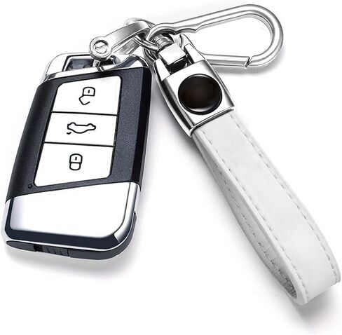 Key Chain, 2pcs Keychains for Women Men, Universal Leather Car Key Chain Holder Key Fob Keyring 360 Degree Rotatable, Anti-Lost D-Ring for Car/Motorcycle/Truck/Home, Black in Saudi Arabia
