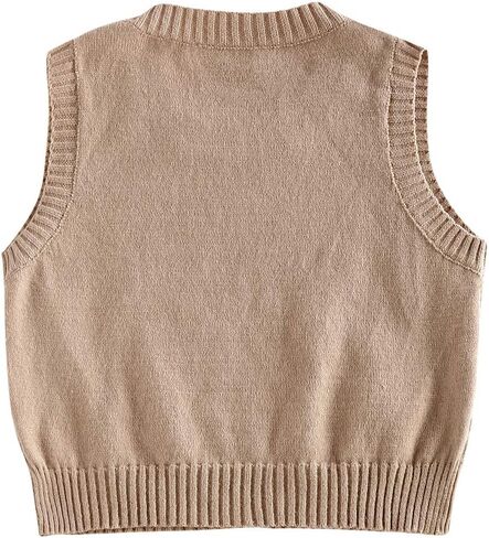 ZAFUL Women's V-Neck Sweater Vest Sleeveless Houndstooth Pullover Knitted Sweater in Saudi Arabia