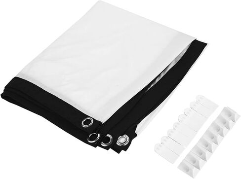 100inch 16:9 HD Projector Screen, Projector Screen Curtain 3D Film Portable Projector Screen Curtain Wall Mount White Projector Screen Movie Screens for Projector(100in) in Kuwait