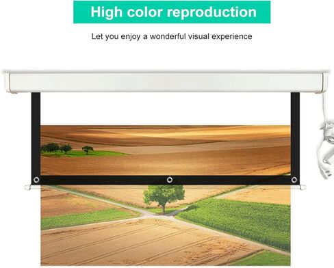 100inch 16:9 HD Projector Screen, Projector Screen Curtain 3D Film Portable Projector Screen Curtain Wall Mount White Projector Screen Movie Screens for Projector(100in) in Kuwait