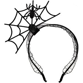MOKALINA Halloween Headband Spider Web Hair Hoop Cosplay Devil Headband