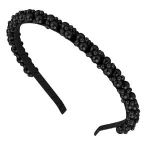Hapdoo White Pearl Headbands for Women Girls, Cute Beads Headband with Faux Pearl for Wedding Bride, Fashion Beaded Bling Hairbands Hair Hoop Accessories for Birthday