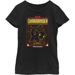 Fifth Sun Pokemon Charmander Grid Girls Short Sleeve Tee Shirt