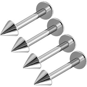 4 قطعة الفولاذ الجراحي 18 جرام ترصيع labret ثقب المجوهرات الزنمة العمودي الغضروف الشفاه مونرو 3 مللي متر مخروط الكرة المزيد من الخيارات