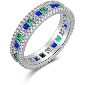 Eternity Bands for Women 925 Sterling Silver Stackable Eternity Band Ring Cubic Zirconia Anniversary Band Birthday Mother's Day Christmas Gifts for Her Mom Sister Girlfriend, 6-#9