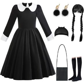 Black Halloween Costumes Dress Girls Cosplay Halloween Christmas Party in Kuwait