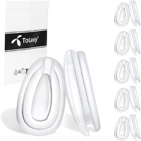 Tolaxy 12 زوجًا من قطع الأنف البديلة المصنوعة من السيليكون الناعم لتعليقات أوكلي OO4079 | هولبروك ميتال OO4123 | مقياس 6 | مقياس 8 | البربون | نظارات شمسية كروس هير، مضادة للانزلاق، وسادات أنف سهلة الارتداء