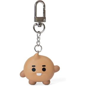 BT21 Baby Series SHOOKY Character Cute Mini Figure Keychain Key Ring Bag Charm with Clip, Brown