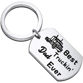 BNQL Truck Dad Gifts Trucker Dad Keychain Truck Driver Gifts for Dad from Daughter Wife Best Truckin' Dad Ever