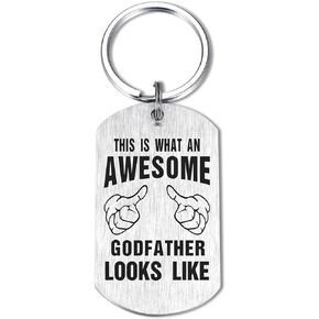ABNTY Godfather Gifts from Godchild, Best Godfather Gift Keychain, This Is What An Awesome Godfather Looks Like