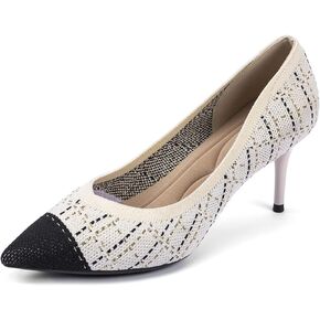 LYTIYO Womens Low Heel Pointed Toe Pump Shoes