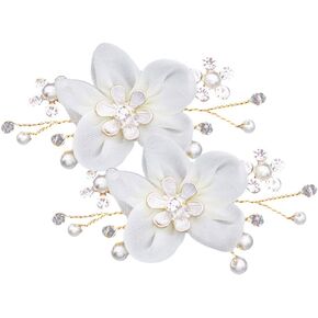 Holibanna Decorative Shoe Clips Pearl Flower Shoes Decorations Charms for Pumps Rhinestones Shoes Jewelry Buckles Clutch Party Wedding Bridal Shoe Clips DIY Accessories