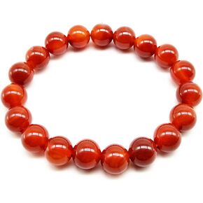 Natural Gemstone Red Carnelian Stone Bead Pendant Necklace Ring Set Healing Crystal Elastic Cord Rope Stretch Bracelet for Women Girl Teen Men Boy Good Luck Protection Amulet Jewelry