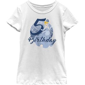 Disney Little, Big Princesses Cinderella 5th Birthday Girls Short Sleeve Tee Shirt