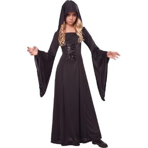 Girl's Deluxe Black Hooded Robe Costume