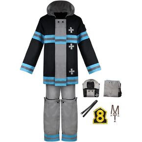 Okazaki Fire Force Shinra Kusakabe Cosplay Costume Jumpsuits Fireman Uniform Halloween Outfit
