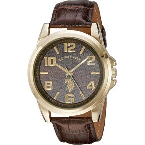 U.S. Polo Assn. Classic Men's USC50167 Gold-Tone Watch with Brown Band