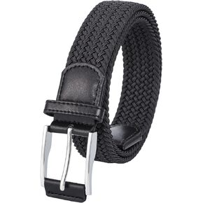 Belt Buckles Men, Width 3.4 CM Fully Adjustable Elastic Braided Web Golf Belts for Casual Pants Jeans
