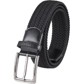 Stretch Belt Men, Adjustable Woven Braided Web Golf Belt for Casual Jeans