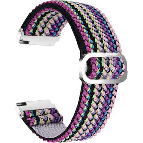 Lamshaw 18mm 20mm 22mm Elastic Watch Bands, Quick Release Stretch Elastics Nylon Adjustable Replacement Strap Accessories Sports Band for Men Women