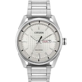 Citizen Men's Sport Casual 3-Hand Eco-Drive Watch, Day/Date, Patterned Dial, Domed Mineral Crystal